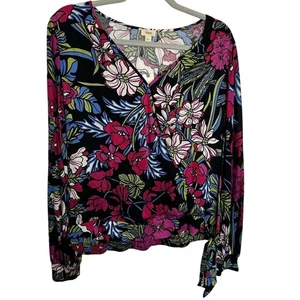 Nuevo Top Anthropologie Tiny Finley Cuello en V $98 Grande LG Motivo Negro - Imagen 1 de 11