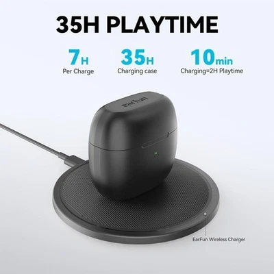 New EarFun Air Wireless Earbuds Bluetooth Earphones 35H Mic Waterproof Deep Bass - Image 1 of 4