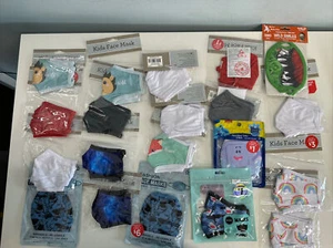 20 Packages of Kid Face masks NEW Mix variety See pics - Picture 1 of 15