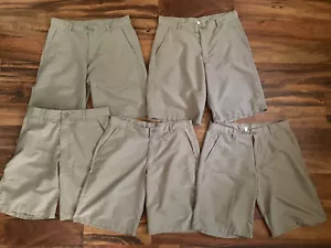 5 - Chaps School Uniform Boys Khaki Active Chino Shorts Size 18 -Waist 29” EUC! - Picture 1 of 6