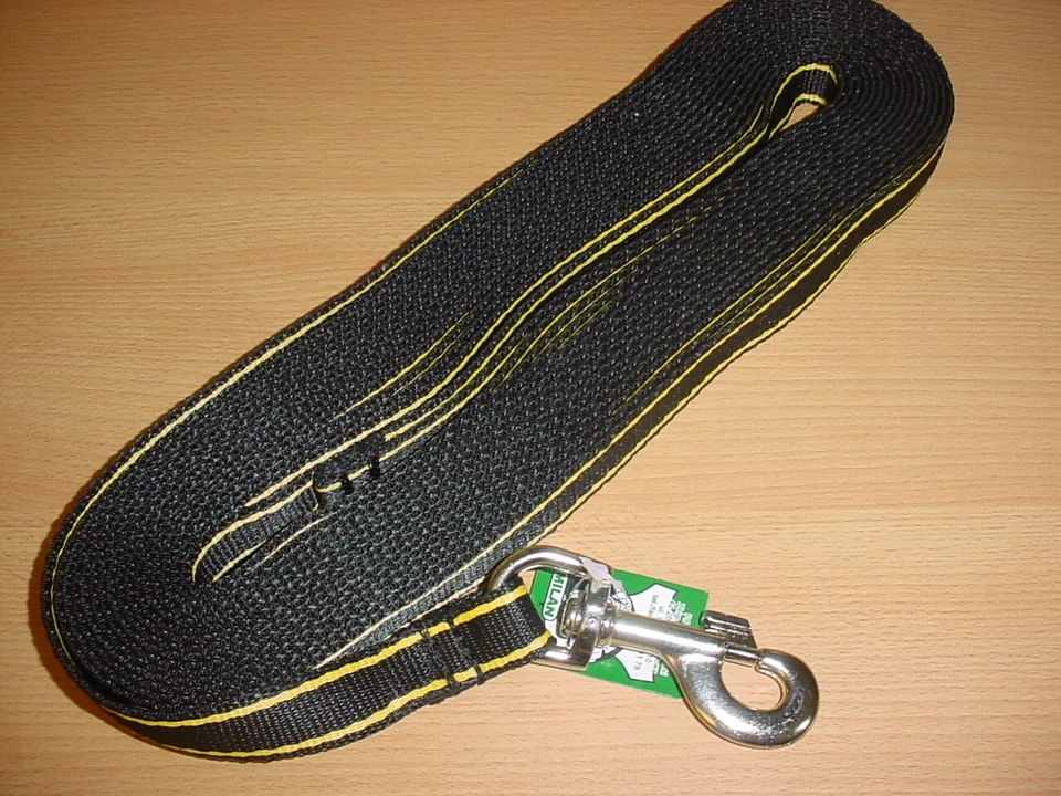 MILAN Schleppleine, Fährtenleine aus Nylon 5m / 20mm schwarz/gelb