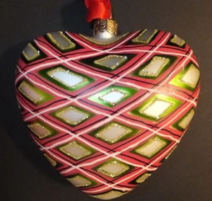Waterford Holiday Heirlooms Plaid Heart Large ornament Boxed with tags #153809 - Picture 1 of 4