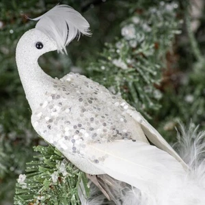 Simulierter Wei?er Pfau Dekoration Dekorationen Nat??rliche Pfauenfeder - Bild 1 von 12