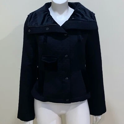 Chaqueta Yansi Fugel Para Mujer S Negra Terciopelo Aplastado Borde Hebilla Cremallera Blazer a Presión Foto 1 de 4