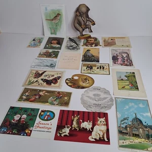 Victorian & Vintage Scrap Lot Ephemera Trade Cards Die Cuts Postcards etc - Picture 1 of 11