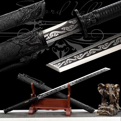 Handmade Katana/High Manganese Steel/Black/Collectible Sword/Battle Ready - Image 1 of 4