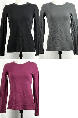 Lote de 3 Camisetas Central Park West L/S Cuello Redondo Algodón Negro Gris Rosa S Foto 1 de 4