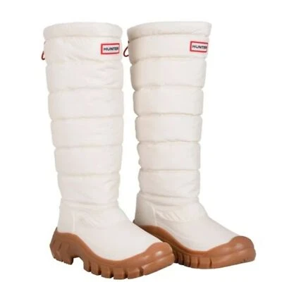Botas de nieve de invierno HUNTER para mujer Intrepid altas acolchadas aisladas talla 10 blancas Foto 1 de 4