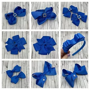 Royal Blue Hair Bows - Picture 1 of 30