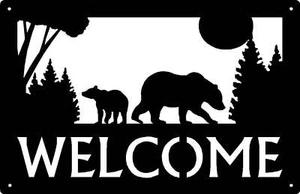 Bears - Mama and Cub Welcome Sign - Made in America - Outdoor Decor - Picture 1 of 3