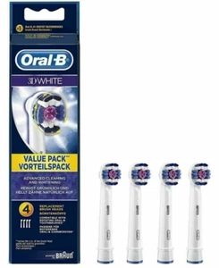 Oral-B 3D White Electric Toothbrush Replacement Heads Powered by Braun Pack of 4 - Picture 1 of 4