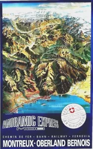 Original vintage poster MOB SWISS RAILWAY SYSTEM MAP c.1976 - Picture 1 of 1