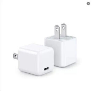 2pcs USB C Wall Charger 20W Fast Block Type C Charging Cube Brick Box For iPhone