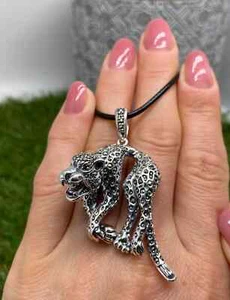 Ciondolo con pietra preziosa naturale marcasite, argento sterling 925 - Foto 1 di 5