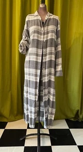 Bella Dahl Maxikleid schwarz/weiß gestreift mit Knopfleiste Größe S - Bild 1 von 2