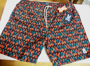 PSYCHO BUNNY EVERETT SWIM TRUNKS SHORTS ORANGE ALLOY MESH LINED XXL - Picture 1 of 3