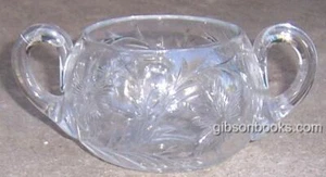 Glass Sugar Bowl Etched Floral Design Vintage Tableware - Picture 1 of 3