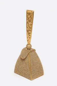 Bolso clutch icónico con asa superior de diamantes de imitación - Imagen 1 de 3