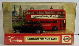 The City Collection London Bus And Taxi New in Box 2002 The London Bus Stop - Picture 1 of 5