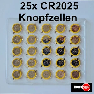25x🔋 CR2025 Knopfzelle 3V Batterie für Gameboy Spiele mit Lötfahnen NEU ✅ - Picture 1 of 1