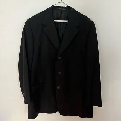 Vintage Gianni Versace Couture Blazer Wool Silk Suit Jacket Three Button 54R  - Image 1 of 4