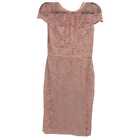 Maggy London rosa Spitze Midi Kleid | Größe 4, normal