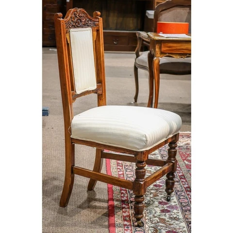 SET OF 6 LATE 19TH CENTURY AMERICAN WALNUT DINING CHAIRS (AF2-115 Cover