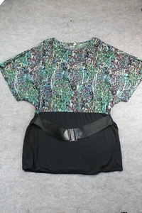 Derek Heart Plus Shirt Sz 2x Belted Dolman Sleeve Animal Prints Pullover Stretch - Picture 1 of 10