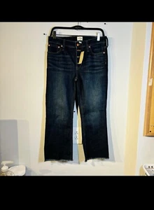 J.Crew Demi-Boot Crop Jeans Dark Worn Wash Size P28 NWT - Picture 1 of 10