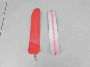 2 Luhr Jensen Abe & Al lampeggiatori rotanti per pesca al salmone arancione e rosa 14" - Foto 1 di 3