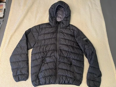 Point Zero Men’s Grey Puffer Jacket Large Full Zip Hood - Image 1 of 4