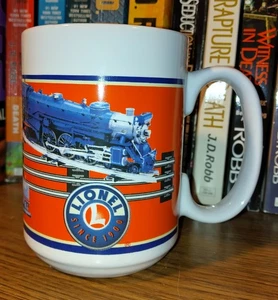 Vintage 2006 LIONEL TRAIN Coffee MUG LARGE Ceramic Orange Blue White SANTA FE - Picture 1 of 6