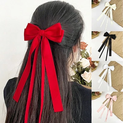 Large Bow Ribbon Barrettes Steel Hairpin Satin Women Hair Clip Hair Accessories† - Image 1 of 4