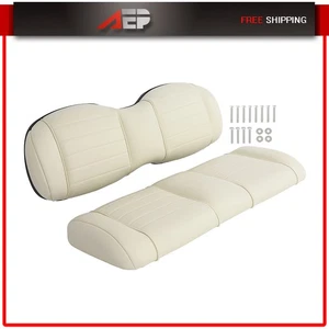 Deluxe Seat Bottom Back Cushion Set Universal  for Club Car EZGO Yamaha White - Imagen 1 de 8