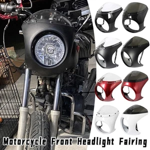 1 pieza Carenado Faro Delantero Moto Parabrisas Universal 7 Pulgadas Parabrisas - Imagen 1 de 20