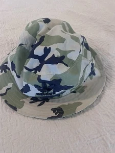 Adidas Bucket Hat Camouflage Green White Navy Youth One Size Read - Picture 1 of 6