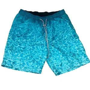 Kirkland Men's Swim Shorts M Blue Ocean Waves Summer Beachwear - Picture 1 of 9