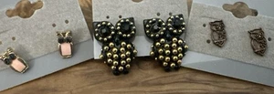 Lote De Colección De 3 Aretes Súper Lindos Búho Poste Trasero - Imagen 1 de 8