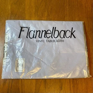 Vintage NOS Light Blue Tablecloth Kings Covering Flannel Backed Vinyl 60" Round - Picture 1 of 4