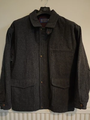 Pendleton 100% Wool Coat Cruiser Mackinaw Overcoat Vintage Grey Thinsulate M/L - Image 1 of 4