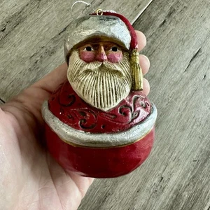Pam SCHIFFERL Alte Welt Weihnachtsmann Weihnachtsschmuck Rundrolle Volkskunst - Bild 1 von 6