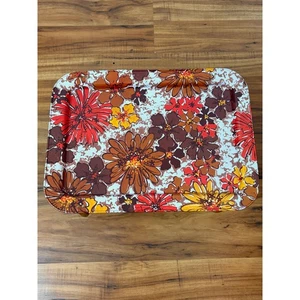 1960s Vintage Flower Power MCM Metal Lap Tray  - Picture 1 of 6