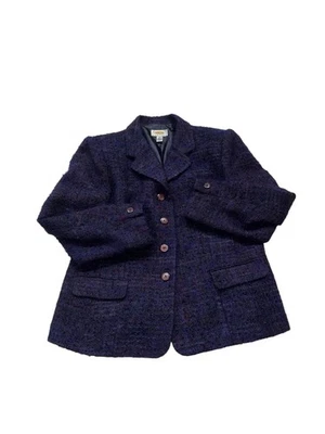 Blazer para mujer Talbots 14P lana mohair manga larga forrado púrpura hecho en EE. UU. Foto 1 de 4