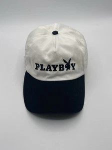 Vtg Retro 90’s Playboy Bunny Hat Cap Embroidered Spell Out White SnapBack Unisex - Picture 1 of 7