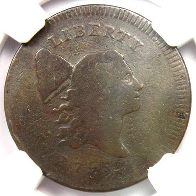 1795 Liberty Cap Flowing Hair Half Cent 1/2C - NGC VG Details - Rare Coin! - Image 1 of 4