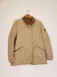 Burberry Sz L London Corduroy Collar Diamond Quilted Barn Jacket Mens AS IS - Picture 1 of 13