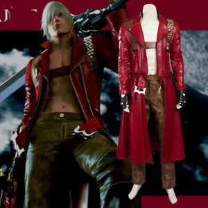 Devil May Cry 3 Dante Leder Windbreaker Mantel Cosplay Kostüm mit Hose Halloween - Bild 1 von 8