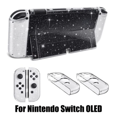 For Nintendo Switch OLED Clear Hard Case Anti-Scratch Shockproof Grip Cover - Image 1 of 4