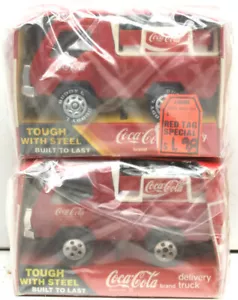 2 Vintage Buddy L Coca-Cola Delivery Trucks 1985 Model #420M+1989 Toy #420Q NIB - Picture 1 of 5