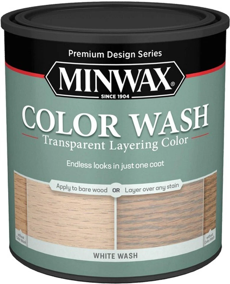 Minwax 61860 a base de agua blanco lavado capas transparente color lavado mancha 32 oz Foto 1 de 1